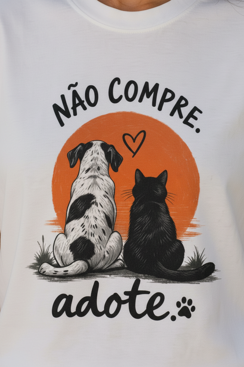 Camiseta Não Compre, Adote