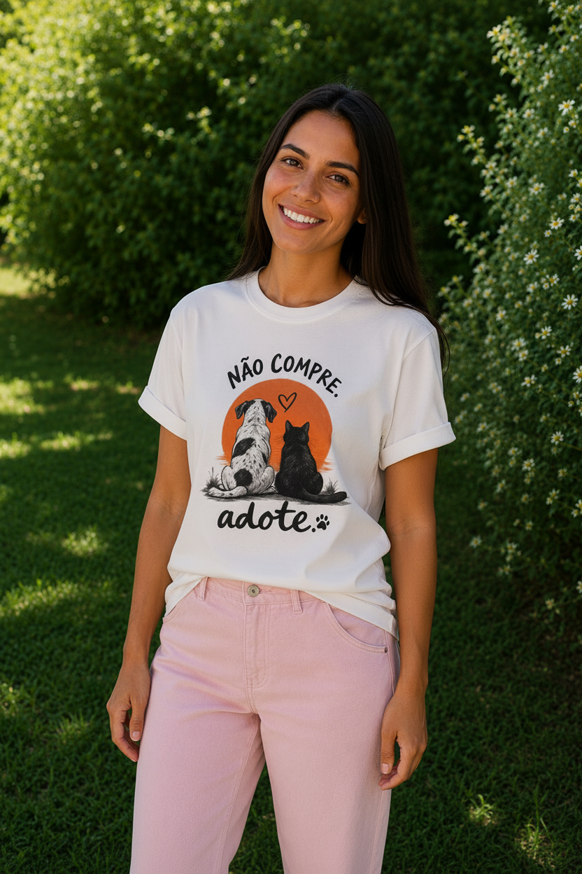 Camiseta Não Compre, Adote